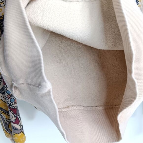 CHAMPION Reverse Weave Paisley Hoodie Sweater Men's Size Small Beige Yellow - Picture 10 of 12